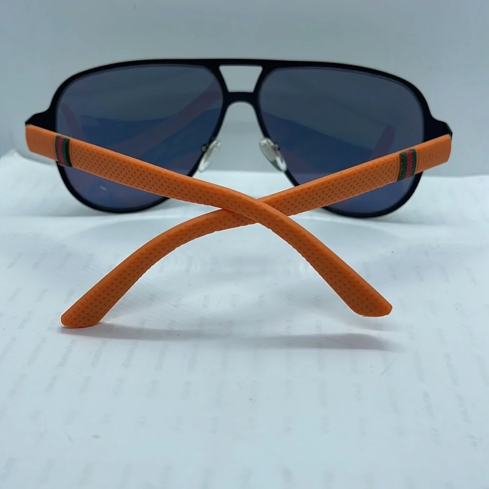 Brand new Gucci Sunglass Unisex GG2252/s Black with Orange Mirror lenses - Picture 5 of 8
